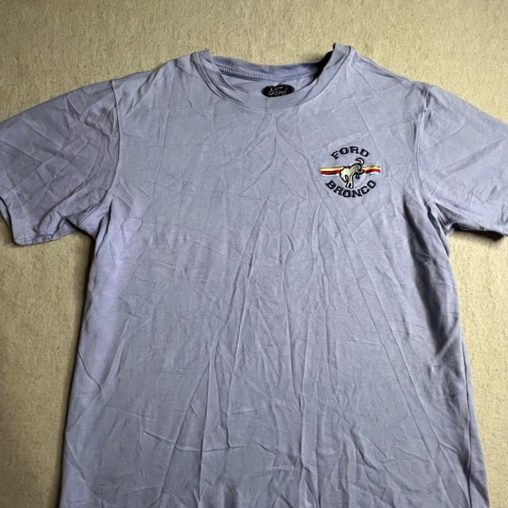 Ford Bronco Logo T-Shirt Mens Medium Blue Cotton Short Sleeve Graphic Tee